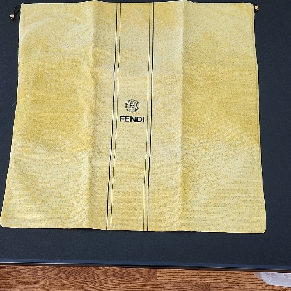 FENDI Vintage Yellow Striped Dust Bag - Large